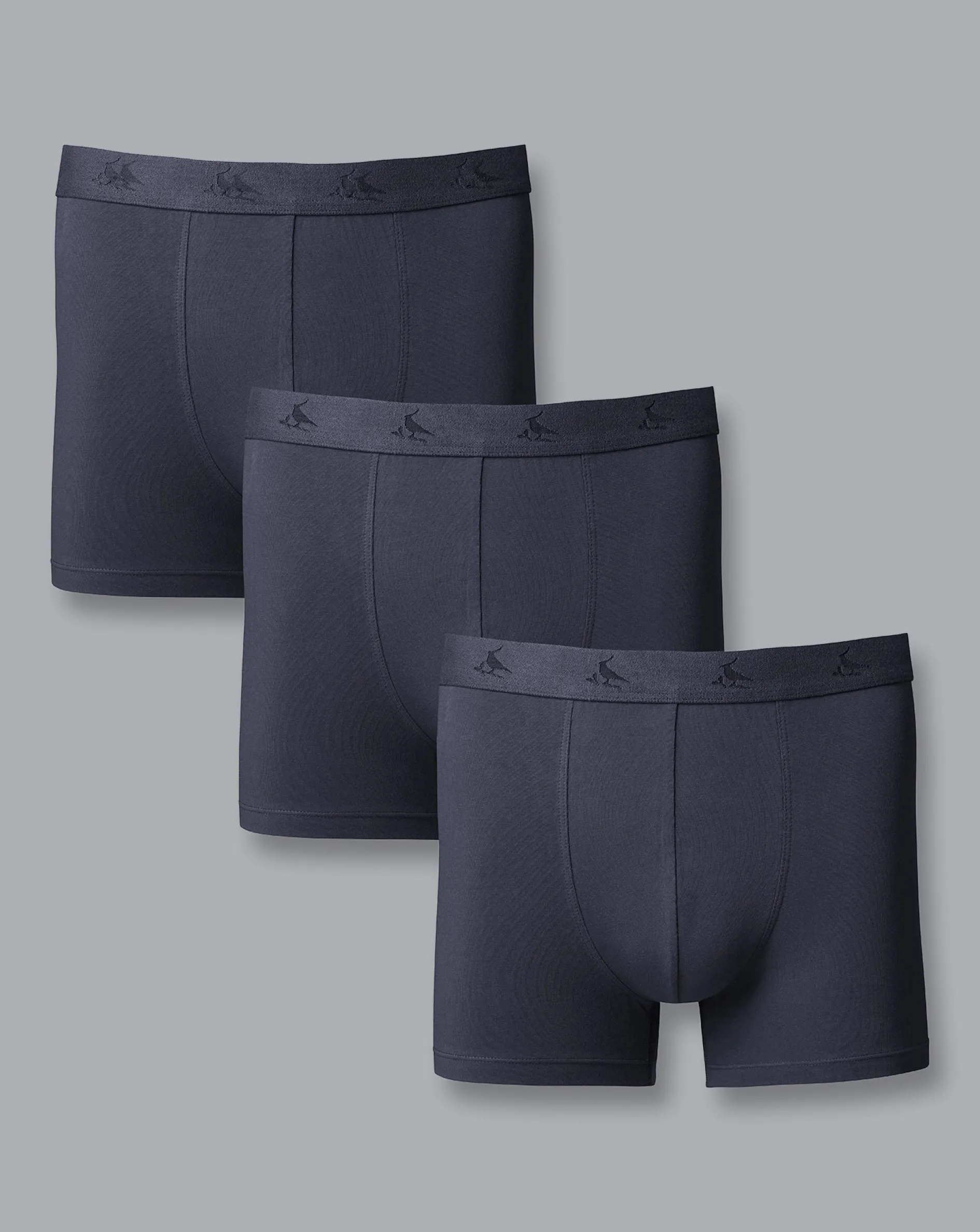 Clearance Charles Tyrwhitt 3 Pack Cotton Stretch Jersey Trunks - French Blue Navy