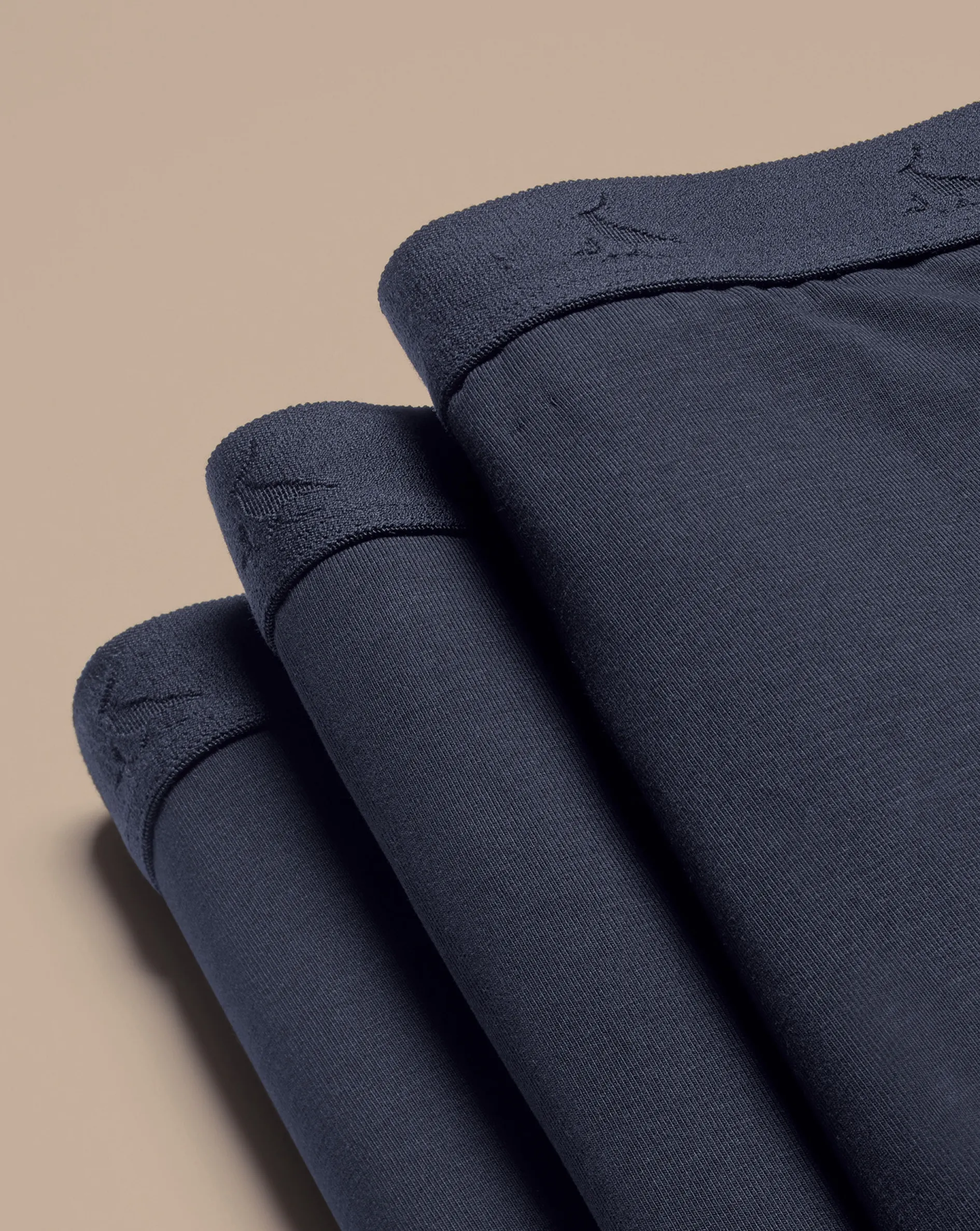Clearance Charles Tyrwhitt 3 Pack Cotton Stretch Jersey Trunks - French Blue Navy