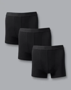 Outlet Charles Tyrwhitt 3 Pack Cotton Stretch Jersey Trunks - Black