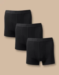Outlet Charles Tyrwhitt 3 Pack Cotton Stretch Jersey Trunks - Black
