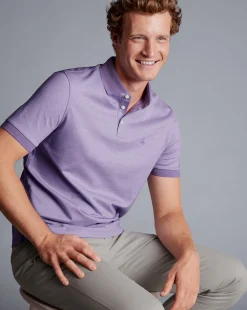 Cheap Charles Tyrwhitt Birdseye Pique Polo - Mauve Purple
