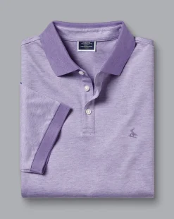 Cheap Charles Tyrwhitt Birdseye Pique Polo - Mauve Purple