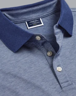 Clearance Charles Tyrwhitt Birdseye Pique Polo - Blue Royal
