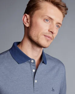 Clearance Charles Tyrwhitt Birdseye Pique Polo - Blue Royal