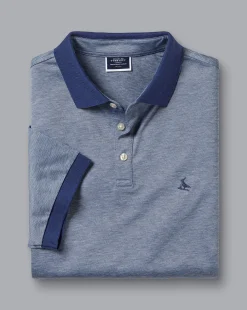 Clearance Charles Tyrwhitt Birdseye Pique Polo - Blue Royal