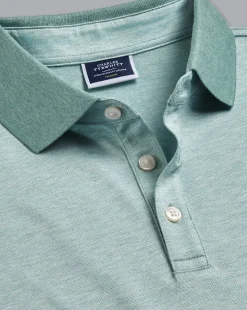 Flash Sale Charles Tyrwhitt Birdseye Pique Polo - Green Teal