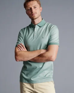 Flash Sale Charles Tyrwhitt Birdseye Pique Polo - Green Teal