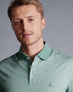Flash Sale Charles Tyrwhitt Birdseye Pique Polo - Green Teal