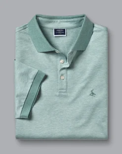 Flash Sale Charles Tyrwhitt Birdseye Pique Polo - Green Teal