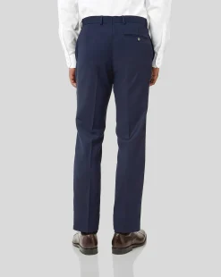 Online Charles Tyrwhitt Birdseye Travel Suit Pants - Ink Blue