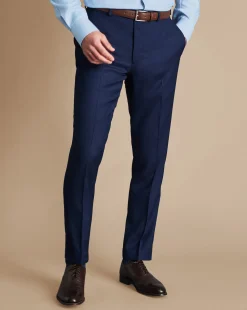 Cheap Charles Tyrwhitt Birdseye Ultimate Performance Suit Pants - Blue Indigo
