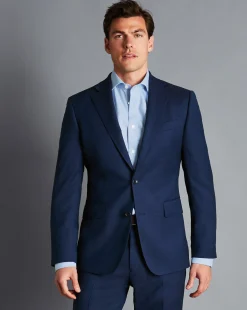 Cheap Charles Tyrwhitt Birdseye Ultimate Performance Suit Jacket - Indigo Blue