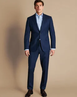Cheap Charles Tyrwhitt Birdseye Ultimate Performance Suit Jacket - Indigo Blue