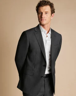 Online Charles Tyrwhitt Birdseye Ultimate Performance Suit Jacket - Grey