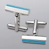 Flash Sale Charles Tyrwhitt Blue Bar Enamel Cufflink - Ocean Blue