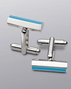Flash Sale Charles Tyrwhitt Blue Bar Enamel Cufflink - Ocean Blue
