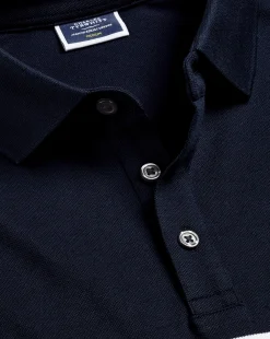 Clearance Charles Tyrwhitt Breton Stripe Tyrwhitt Pique Polo - Navy & White Navy and White