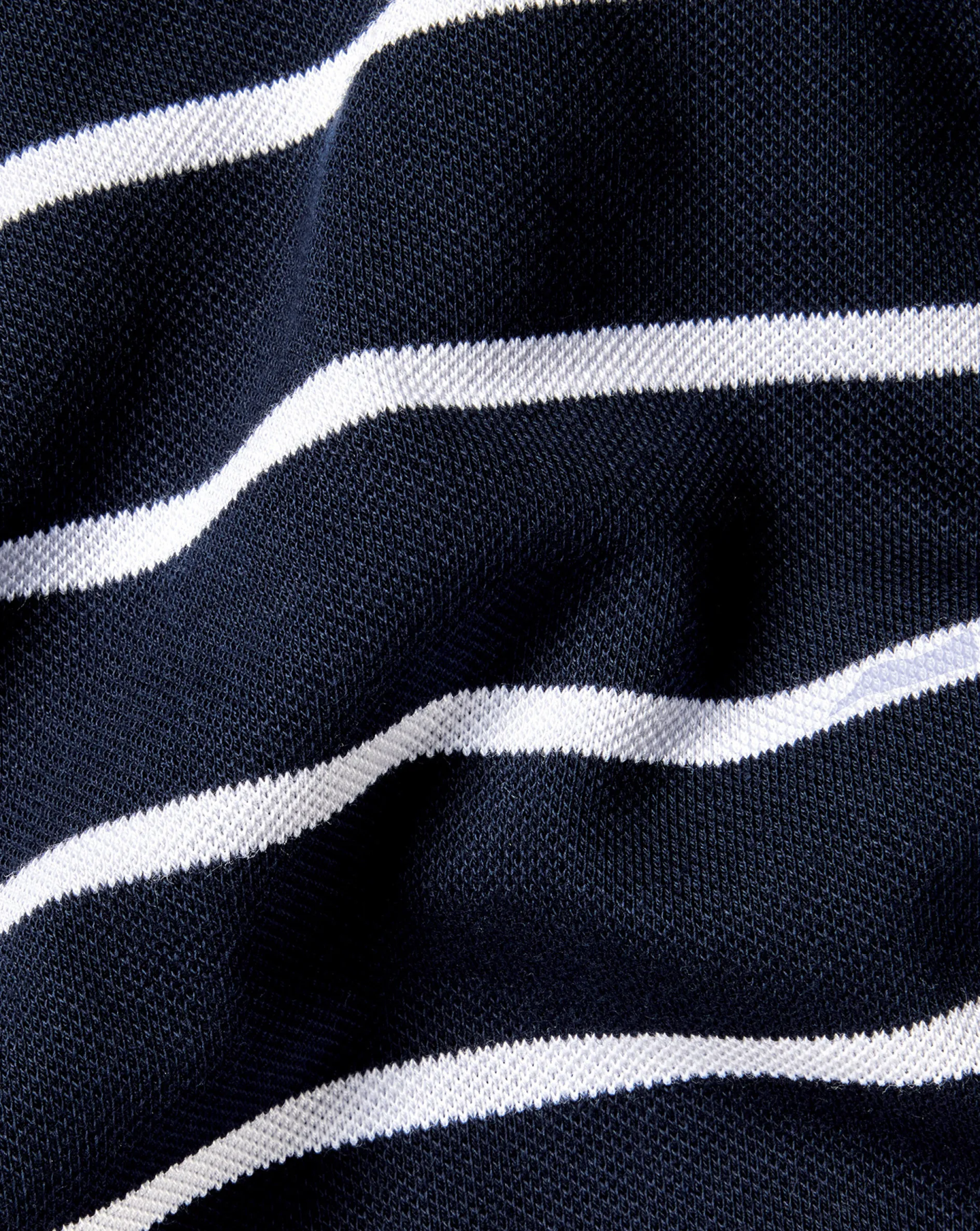 Clearance Charles Tyrwhitt Breton Stripe Tyrwhitt Pique Polo - Navy & White Navy and White