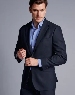 Fashion Charles Tyrwhitt British Luxury Check Suit Jacket - Navy