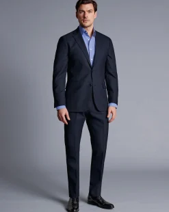 Fashion Charles Tyrwhitt British Luxury Check Suit Jacket - Navy