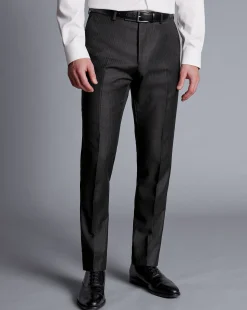 Sale Charles Tyrwhitt British Luxury Stripe Suit Pants - Charcoal Grey
