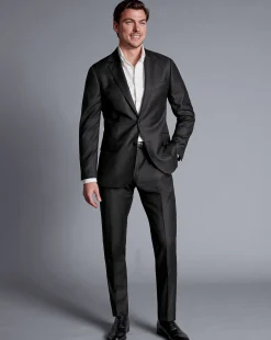 Cheap Charles Tyrwhitt British Luxury Stripe Suit Jacket - Gray Charcoal