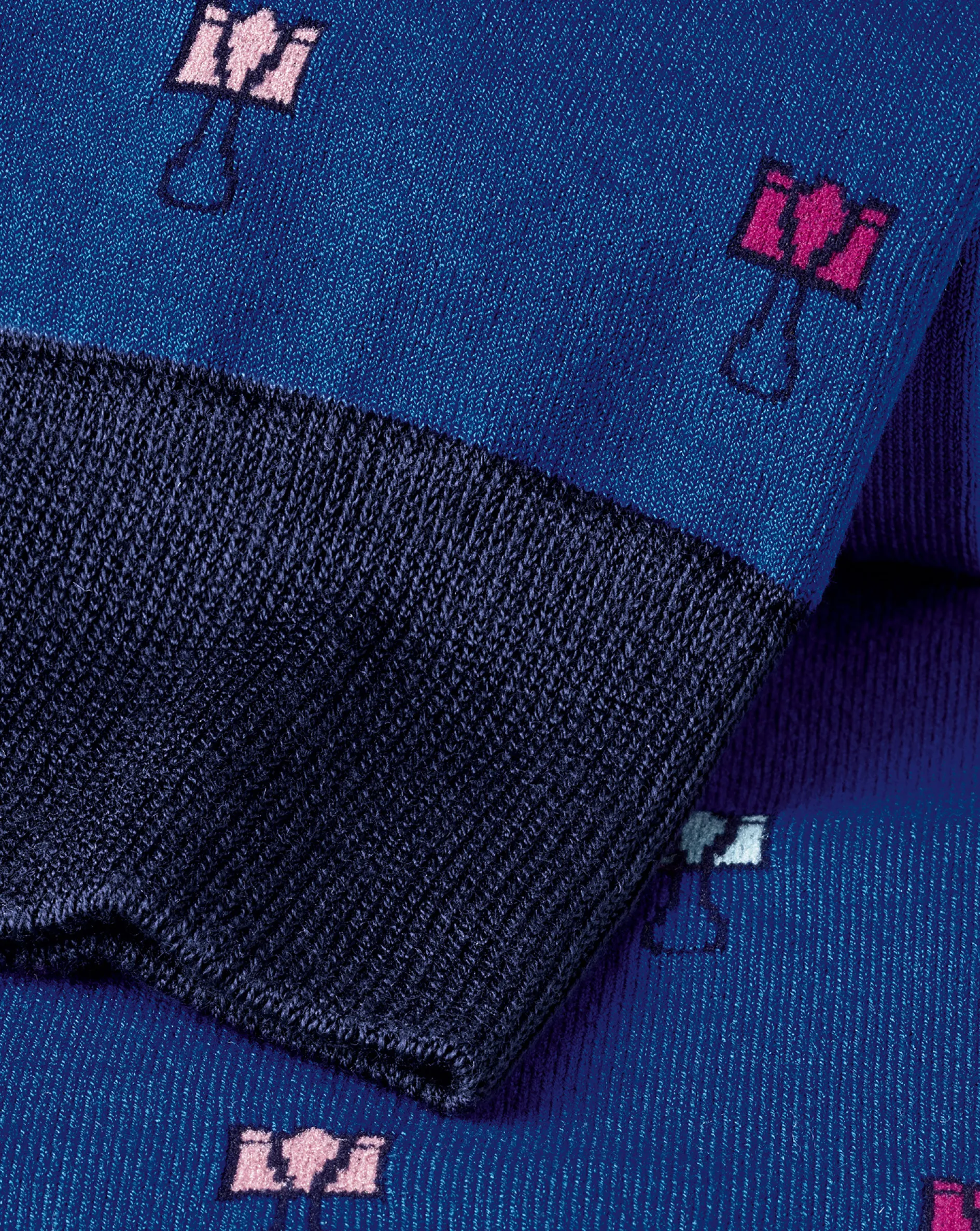 Hot Charles Tyrwhitt Bulldog Clip Motif Socks - Cobalt Blue