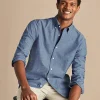 New Charles Tyrwhitt Button-Down Collar Chambray Shirt - Indigo Blue