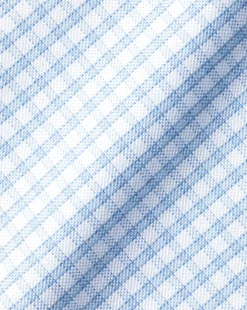 Cheap Charles Tyrwhitt Button-Down Collar Check Non-Iron Stretch Oxford Shirt - Cornflower Blue