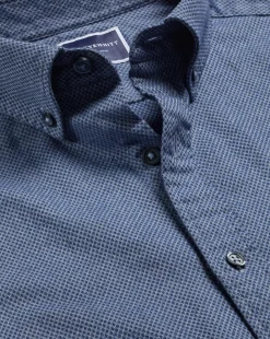 Online Charles Tyrwhitt Button-Down Collar Dobby Flannel Shirt - Blue Indigo