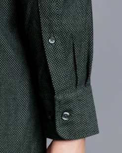 Flash Sale Charles Tyrwhitt Button-Down Collar Dobby Flannel Shirt - Dark Green