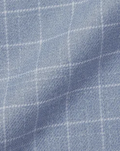 Online Charles Tyrwhitt Button-Down Collar Non-Iron Twill Windowpane Check Shirt - Steel Blue