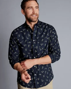 Online Charles Tyrwhitt Button-Down Collar Non-Iron Floral Print Shirt - Stone