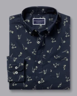 Online Charles Tyrwhitt Button-Down Collar Non-Iron Floral Print Shirt - Stone