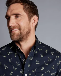 Online Charles Tyrwhitt Button-Down Collar Non-Iron Floral Print Shirt - Stone