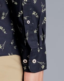 Online Charles Tyrwhitt Button-Down Collar Non-Iron Floral Print Shirt - Stone