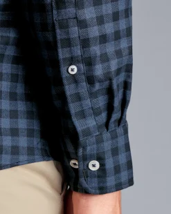 Hot Charles Tyrwhitt Button-Down Collar Non-Iron Twill Gingham Shirt - Blue Indigo