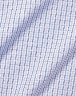 Store Charles Tyrwhitt Button-Down Collar Non-Iron Oxford Twin Check Shirt - Purple Lilac