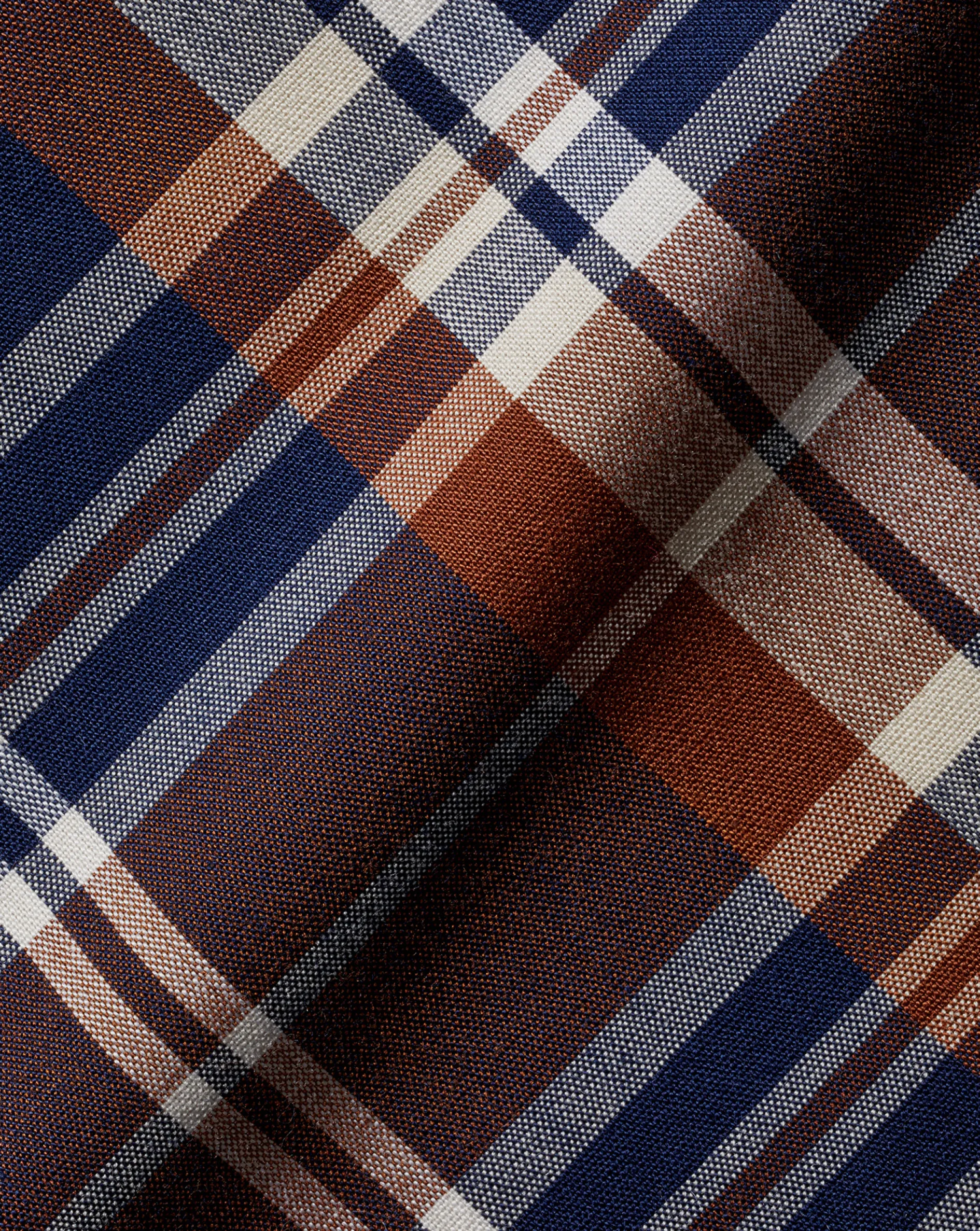 Outlet Charles Tyrwhitt Button-Down Collar Non-Iron Stretch Poplin Plaid Check Shirt - Rust
