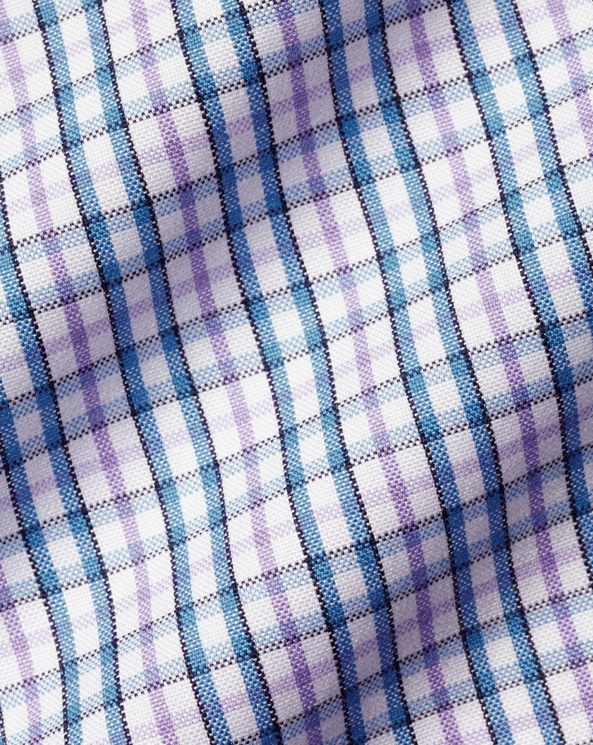 Sale Charles Tyrwhitt Button-Down Collar Non-Iron Oxford Multi Check Shirt- Mauve Purple