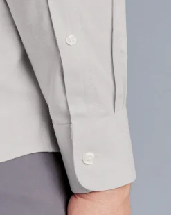 Discount Charles Tyrwhitt Button-Down Collar Non-Iron Stretch Oxford Shirt - Grey Silver