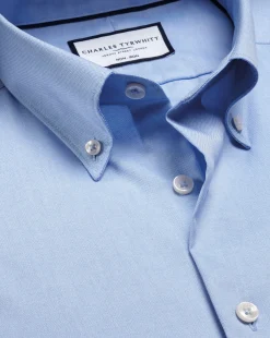 Hot Charles Tyrwhitt Button-Down Collar Non-Iron Shirt - Blue Sky
