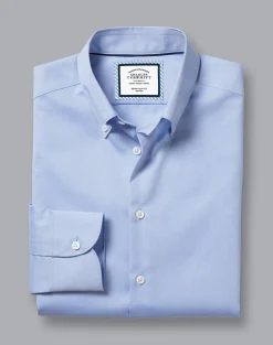 Hot Charles Tyrwhitt Button-Down Collar Non-Iron Shirt - Blue Sky