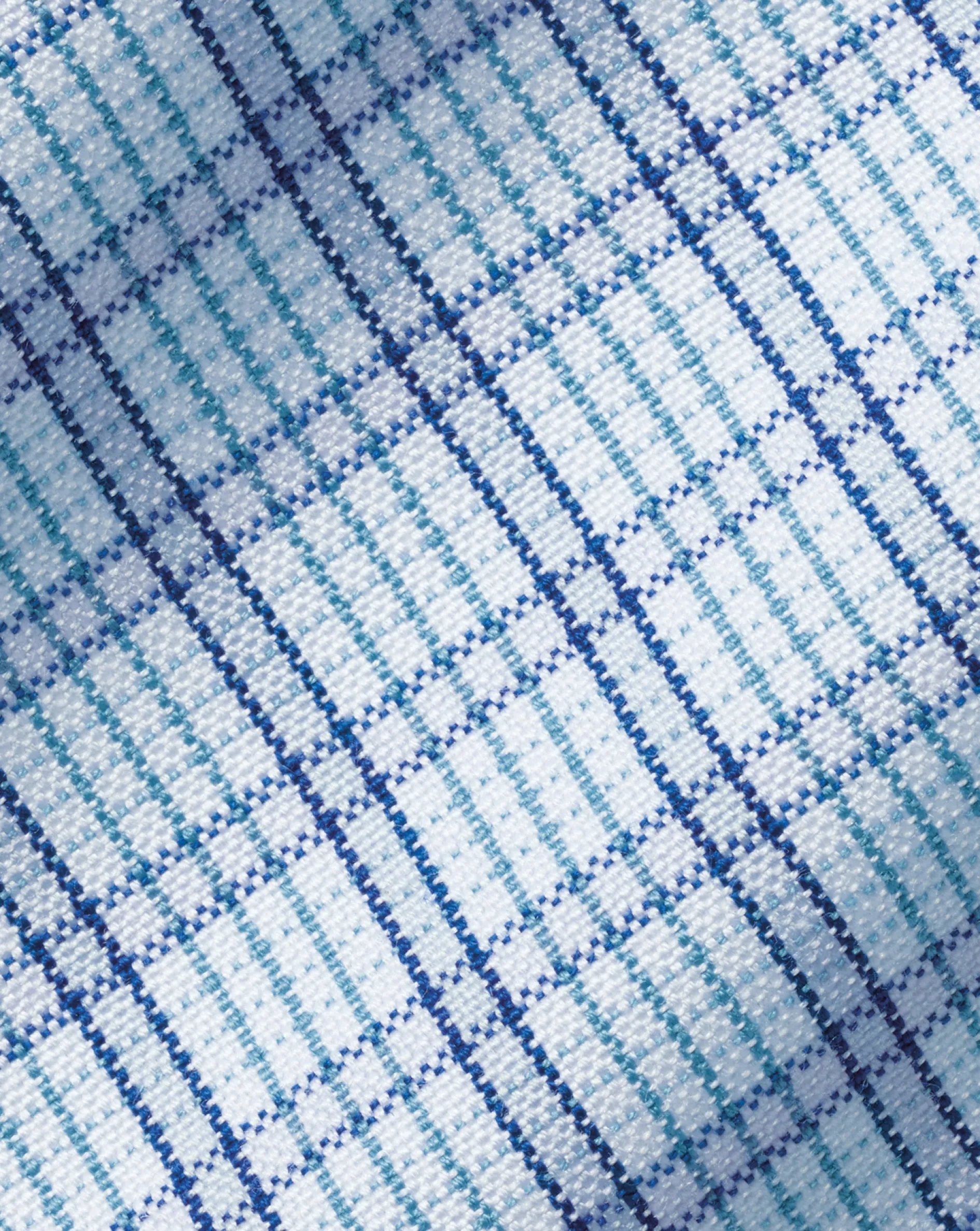 Hot Charles Tyrwhitt Button-Down Collar Non-Iron Check Oxford Shirt - Mid Blue