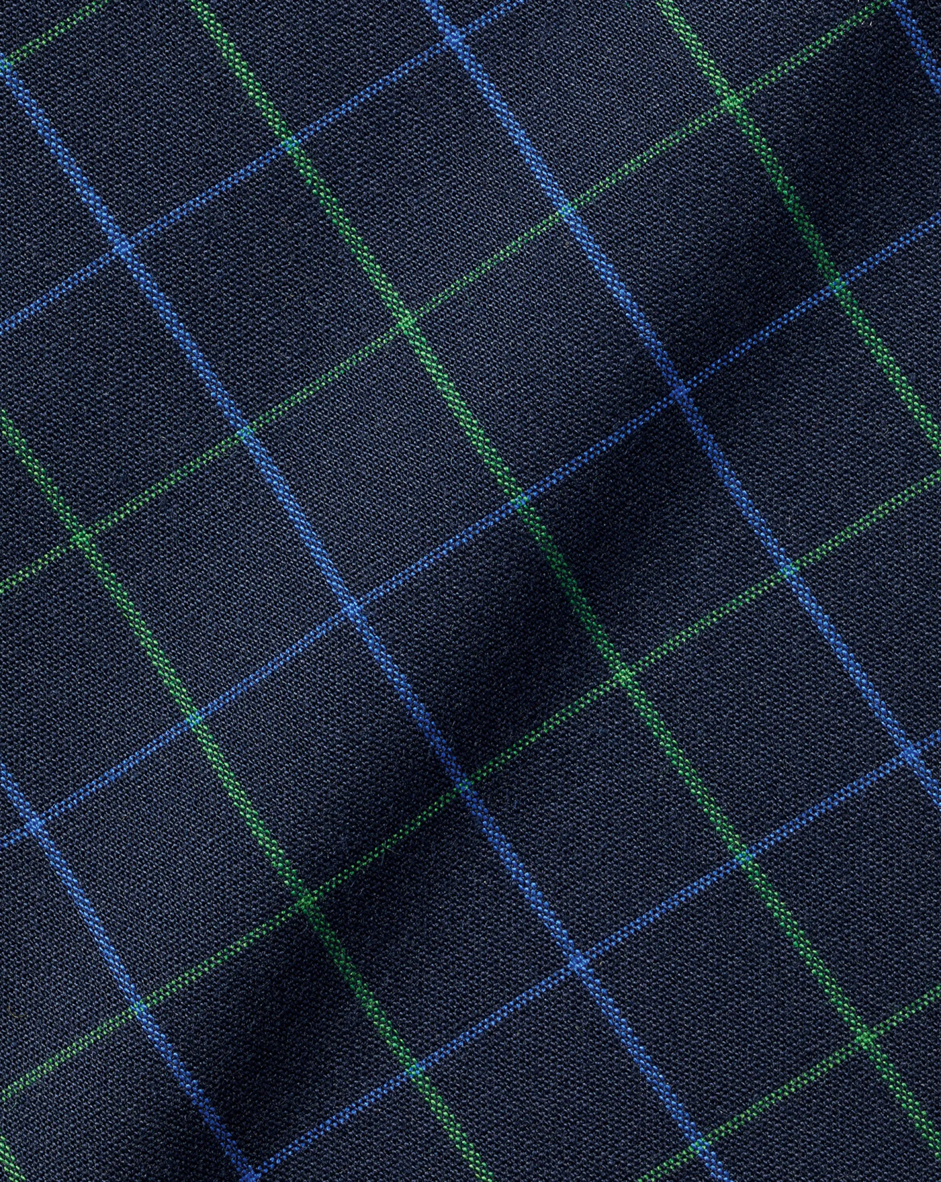 Fashion Charles Tyrwhitt Button-Down Collar Non-Iron Stretch Poplin Check Shirt - Dark Navy