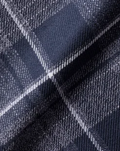 New Charles Tyrwhitt Button-Down Collar Non-Iron Twill Windowpane Shirt - Heather Blue