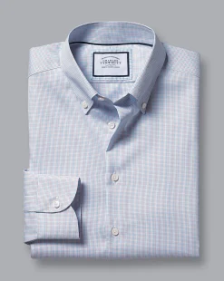 Outlet Charles Tyrwhitt Button-Down Collar Non-Iron Check Shirt - Bright Pink