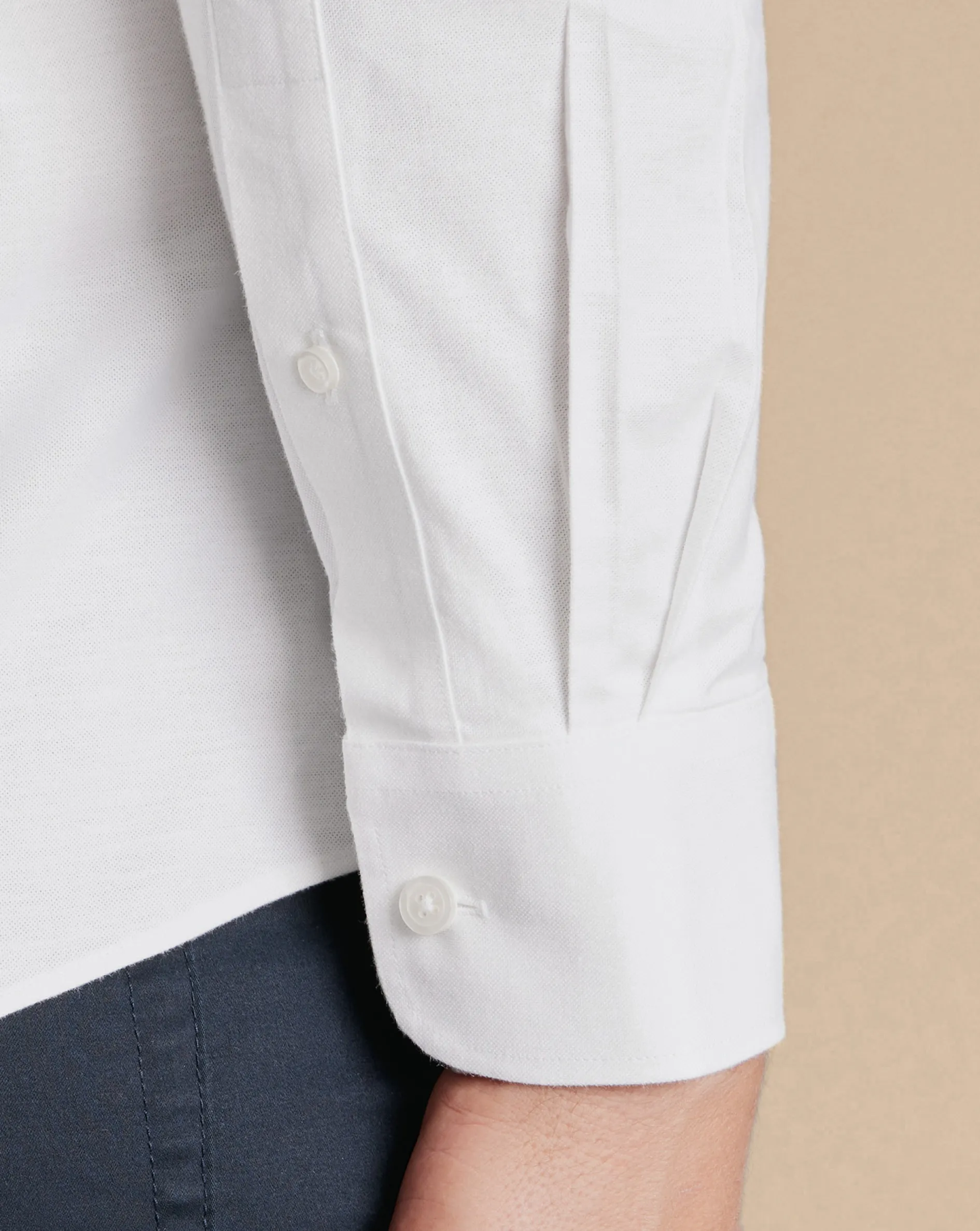 Outlet Charles Tyrwhitt Button-Down Collar Non-Iron Stretch Oxford Shirt - White