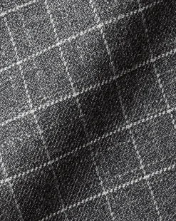 Clearance Charles Tyrwhitt Button-Down Collar Non-Iron Twill Windowpane Check Shirt - Charcoal Grey