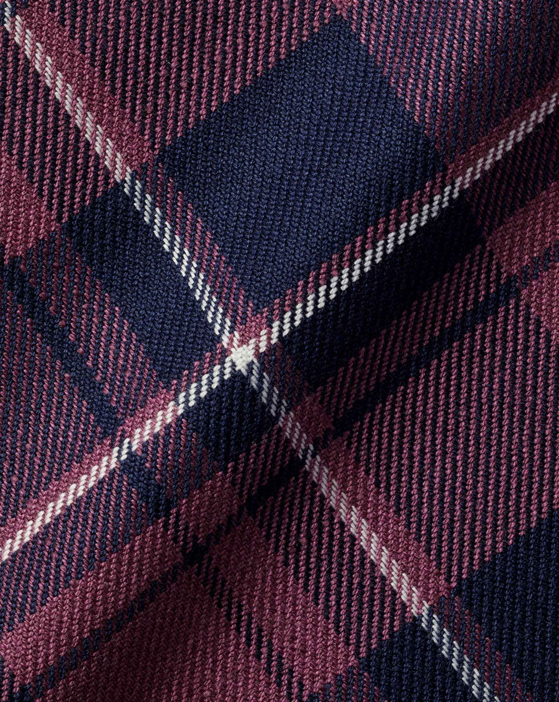 Store Charles Tyrwhitt Button-Down Collar Non-Iron Twill Windowpane Check Shirt - Blackberry Purple